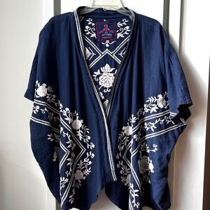 Johnny Was Kimono Jacket * LINEN * NWOT * .Embroidered * Size 3X *